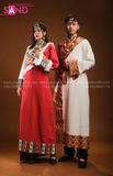 TNG0401 Set Tây Tạng Mông Cổ Đỏ Viền Lông