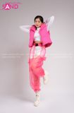 Outfit Phối Sẵn - (Quần Khoét Đáy Lưới phối HAP0501 Áo Gile Phao Croptop Không Tay - Hồng)