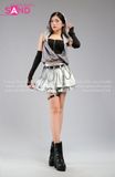 Outfit Phối Sẵn - (Áo Kim Sa Ánh Bạc Mũ Trùm Kèm Bao Tay Đen)