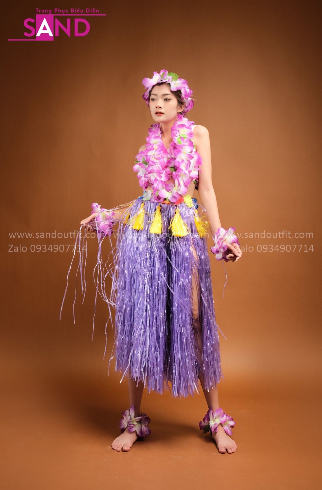  TMH0701 Váy Múa Hawaii Tím 