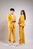 Outfit Phối Sẵn - (Set Vest Quần Ống Suông Vàng Nữ)