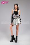 Outfit Phối Sẵn - (Áo Kim Sa Ánh Bạc Mũ Trùm Kèm Bao Tay Đen)