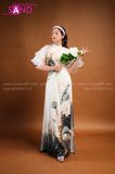 TAC0007 Áo Dài Cách Tân Họa Tiết Sen
