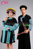 NHM0113 Trang Phục Dân Tộc H'Mông Nguyên Bản Hoạ Tiết Xanh - Nam
