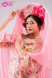 TTL0504 Áo Dài Yếm Cách Tân Thêu Văn Hóa Đạo Mẫu - Hồng (Bắc Bling)