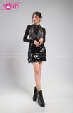 Outfit Phối Sẵn - (Váy Kim Sa Đen phối Đai Ngực Xích)