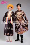 TCB0101 Nhật Bình Nữ Vải Taffta In Cám Đen
