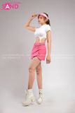 Outfit Phối Sẵn - (Set Quần Short Trắng Phối Áo Croptop Móc Trắng )