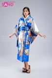 Áo Kimono Hoạ Tiết - Xanh Dương