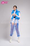 Outfit Phối Sẵn - (Quần Khoét Đáy Lưới phối Áo Phao Gile Xanh Dương)