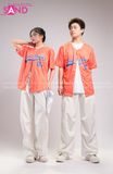 Outfit Phối Sẵn - (Quần Nắp Ngang Trắng phối Bóng Chày Cam)