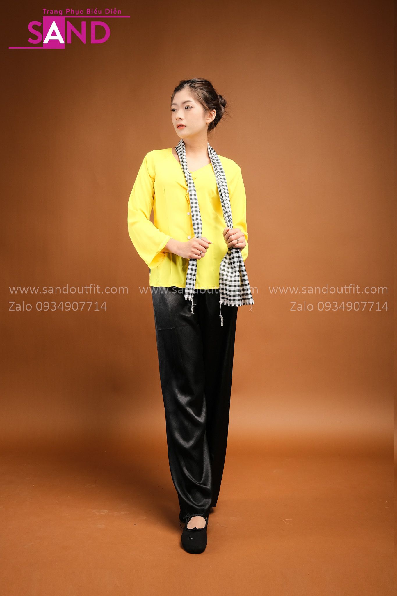 TBL0302 Áo Bà Ba Nữ Truyền Thống - Màu Vàng Nhạt