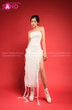 Đầm Body Cúp Ngực Tua Rua Đính Hoa - Trắng