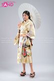 Áo Kimono Hoạ Tiết - Vàng Nâu