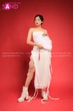 Đầm Body Cúp Ngực Tua Rua Đính Hoa - Trắng