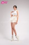 Outfit Phối Sẵn - ( Áo Polo Trắng Phối Quần Váy Ngắn Xoè 2 Tầng Trắng )
