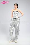 Outfit Phối Sẵn - ( HAD0201 Áo Ống Bạc phối HQD0203 Quần Suông Túi Hộp Bạc Form Cứng)