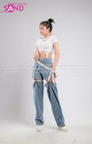 Outfit Phối Sẵn - (Quần Jean Phối Áo Crop Móc Trắng)