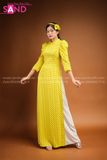 TAA0307 Áo Dài Vàng Chấm Bi ( Cô Ba Sài Gòn )