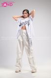 Outfit Phối Sẵn - (Quần Nắp Ngang Trắng phối Bóng Chày Sọc Trắng Đen)