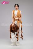 Outfit Phối Sẵn - (Đai Nịt Thắt Lưng Tua Rua Nâu phối Gile Nâu)