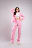 Outfit Phối Sẵn - (Set Vest Quần Ống Suông Hồng Nữ)