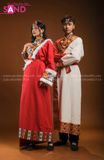 TNG0401 Set Tây Tạng Mông Cổ Đỏ Viền Lông