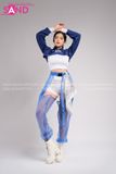 Outfit Phối Sẵn - (Quần Khoét Đáy Lưới phối Áo Burger Xanh Dương)