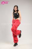 Outfit Phối Sẵn - (Quần Nắp Ngang Đỏ phối Áo Quây Da Bóng Đen)