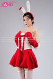 Váy Giáng Sinh Nữ Đỏ Phối Trắng