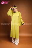TCN0902 Cổ Phục Nguyễn Triều Nữ - Áo Tấc Vải Linen Xanh Chuối