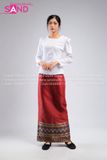 TNY0001 Trang Phục Myanmar Trắng Đỏ - Nữ