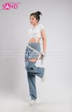 Outfit Phối Sẵn - (Quần Jean Phối Áo Crop Móc Trắng)