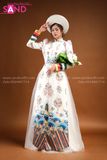 TCB0004 Nhật Bình Cổ Phục Việt Màu Trắng - Nữ