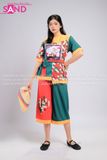 TBD0901 Bà Ba Đồng Dao Hoạ Tiết Caro Hưu Cam Xanh - Nữ