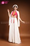 TMM0007 Váy Trắng Đỏ Tay Lơi