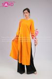 TAC0609 Áo Dài Gấm - Màu Cam Cột Nơ