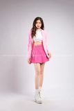 Outfit Phối Sẵn - (Chân Váy Hồng phối Vest Hồng)