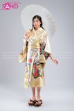 Áo Kimono Hoạ Tiết - Vàng Nâu
