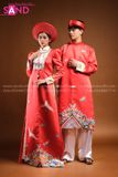 TCB0404 Nhật Bình Cổ Phục Việt Màu Đỏ - Nữ
