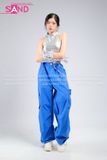 Outfit Phối Sẵn - ( AD032301 Áo Bodysuit Bạc phối HQN0801 Quần Nắp Ngang Xanh Dương Túi Hộp)