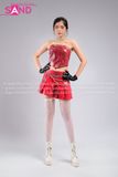 Outfit Phối Sẵn - (CV31052202 Váy Da Bóng Đỏ phối HAD0401 Áo Ống Da Croptop Phối Khoen Đỏ Da Cá Sấu)