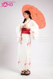 TNN0002 Set Kimono Trắng Hoạ Tiết Đỏ
