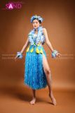 TMH0801 Váy Múa Hawaii Xanh Dương
