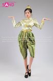 TNP0901 Trang Phục Hoá Trang Campuchia Nữ - Xanh Lá Nhạt