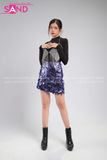 Outfit Phối Sẵn - (Váy Kim Sa Tím phối Bra Đính Đá)