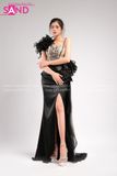 VDD0101 Váy Dạ Hội Đen Dài Đính Đá