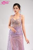 VDD0701 Váy Dạ Hội Tím Dài Đính Đá