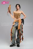 Outfit Phối Sẵn - (Quần Jean phối Nịt Tua Rua Nâu)