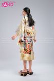 Áo Kimono Hoạ Tiết - Vàng Nâu
